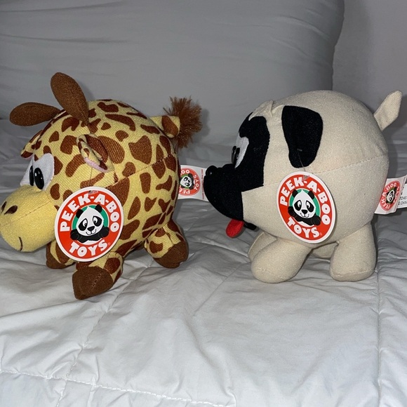 Peek A Boo Giraffe and Pug Plush Stuffed Animal Bundle Set - Picture 4 of 4